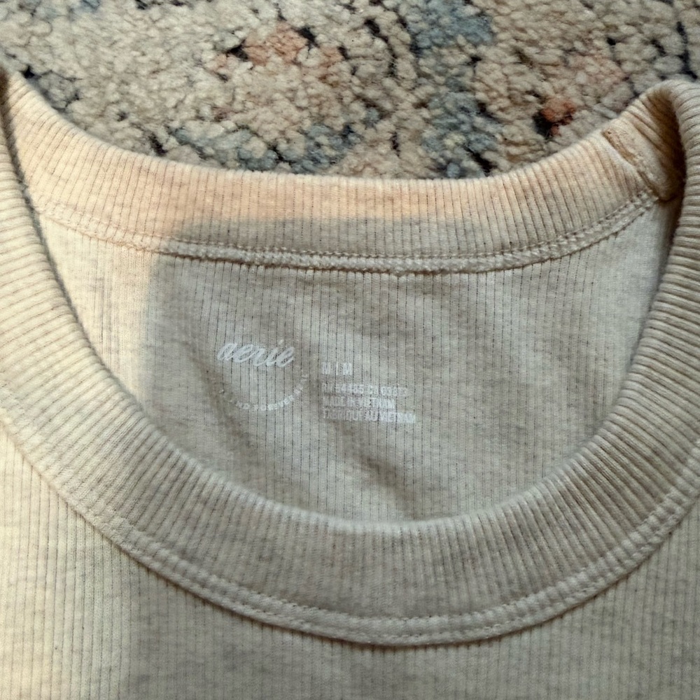 aerie Ribbed Tank Top Set in White, Gray, Beige & Light Green - Picture 3 of 5